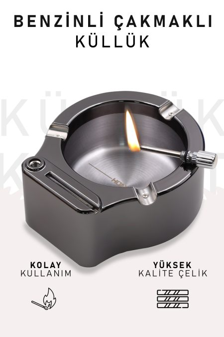 BENZİNLİ ÇAKMAKLI SİYAH KÜLLÜK
